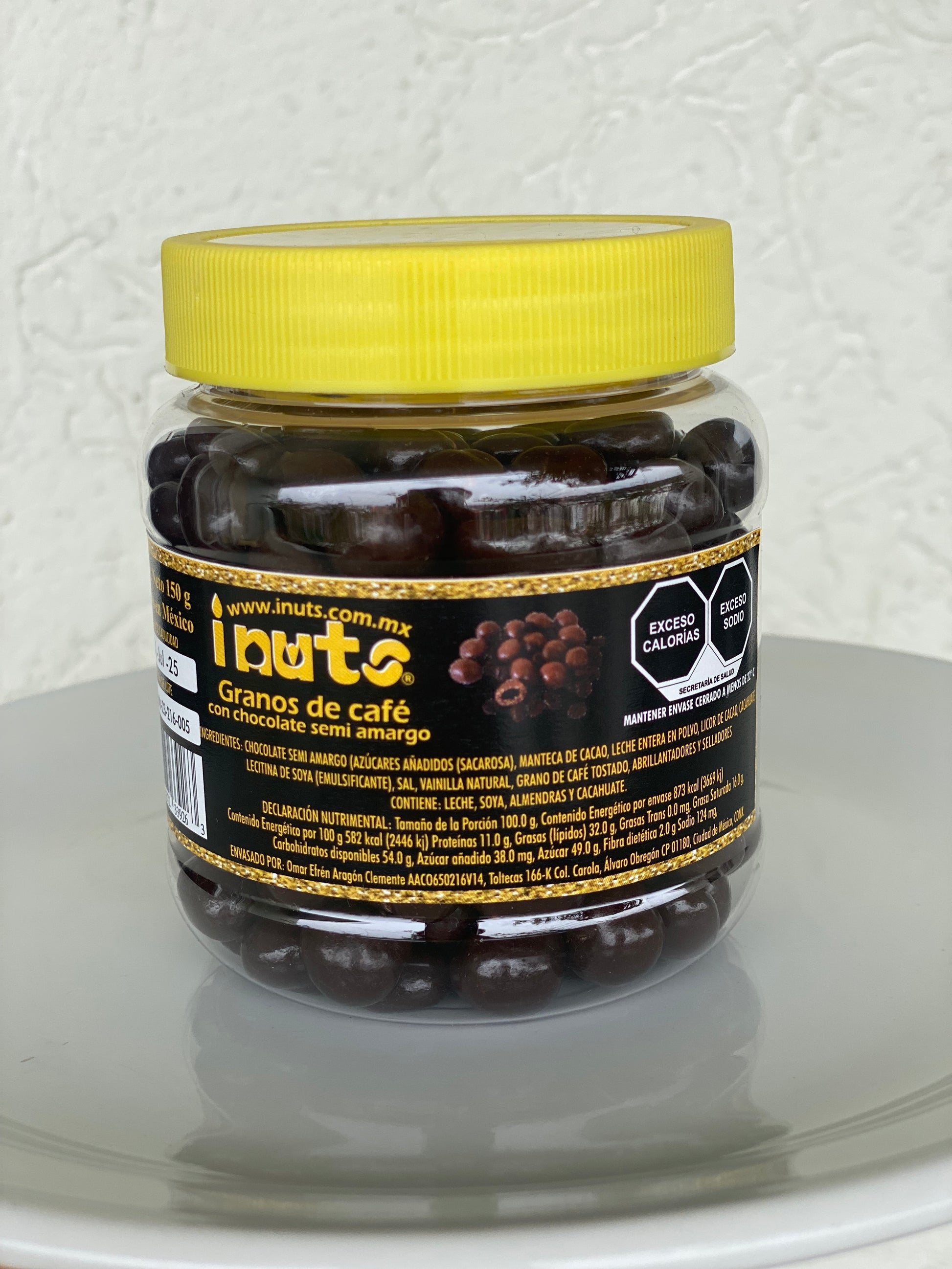 Granos de Café cubiertos de chocolate de semi amargo iNuts 150 g