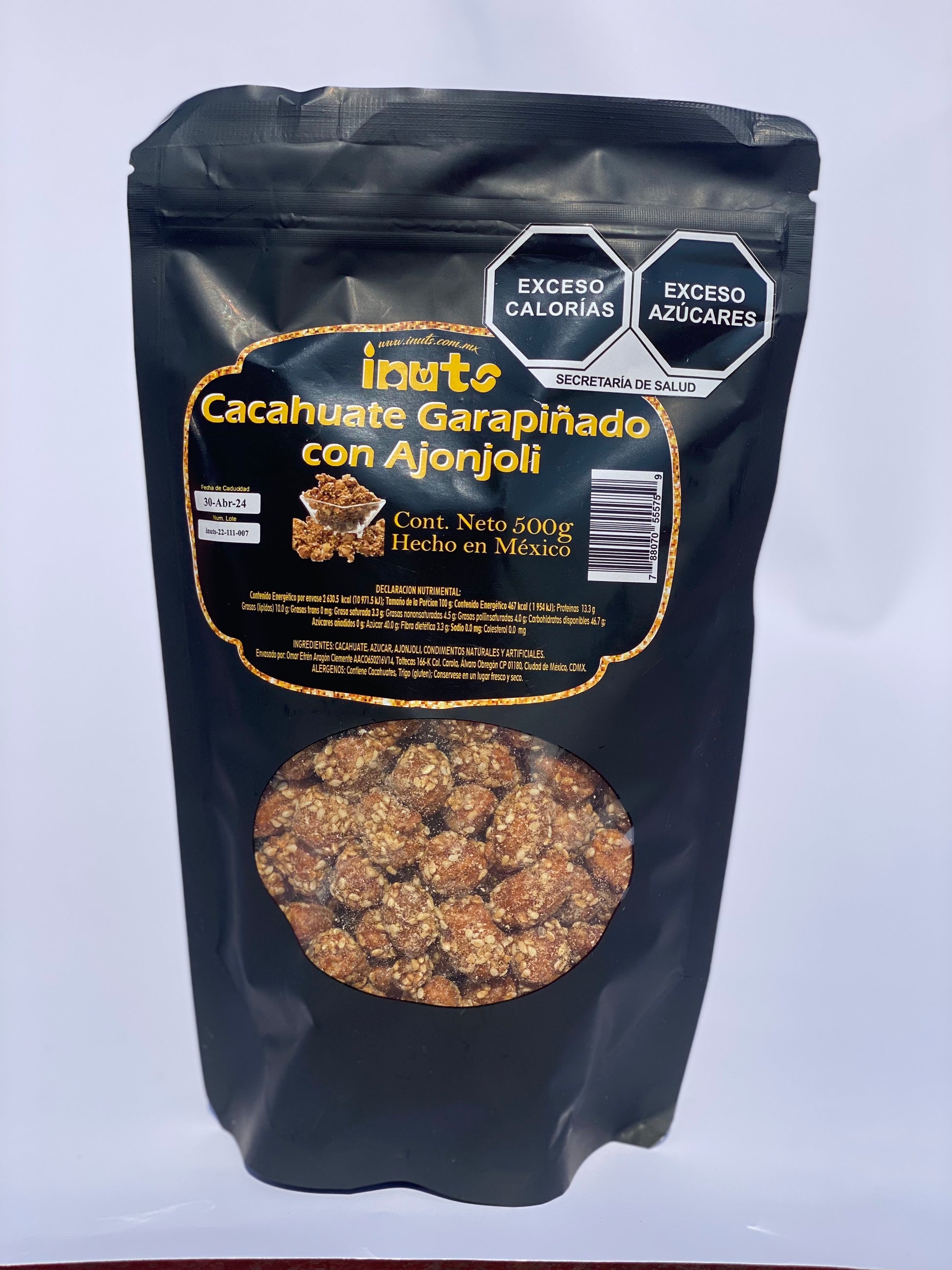 Cacahuates Garapiñados con Ajonjolí iNuts 500 g